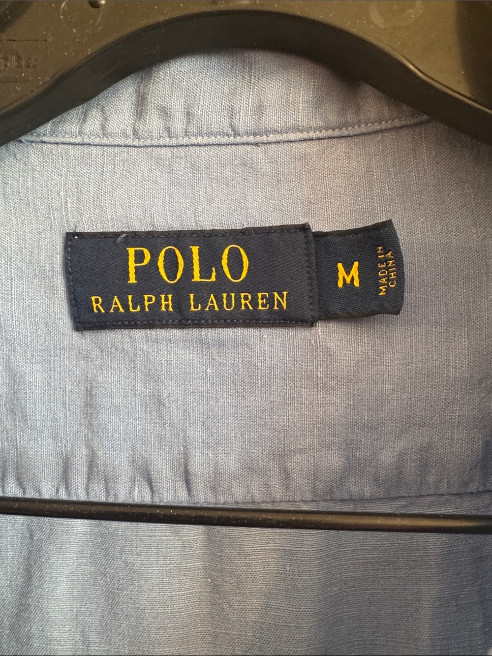 Polo Ralph Lauren Camp Shirt Men M Linen Silk Blue Short Sleeve Pink Pony Logo - Picture 3 of 7